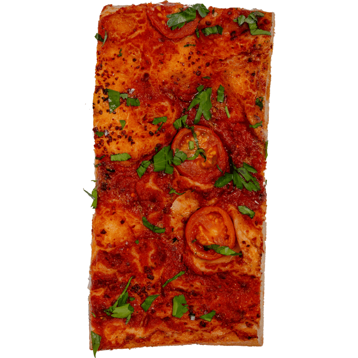 Pizzastück Arrabiata von Maserico Pizza in Augsburg (hochkant)